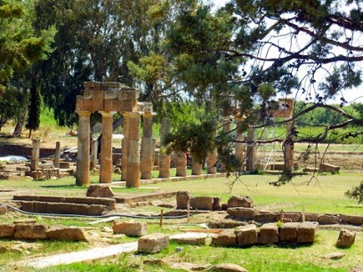 Athens Red Tent: At the ancient temple of Artemis at Brauron, Greece