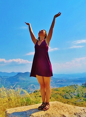 Shakti Penelope enjoying the amazing atmosphere of the sacred site dedicated to Aphrodite